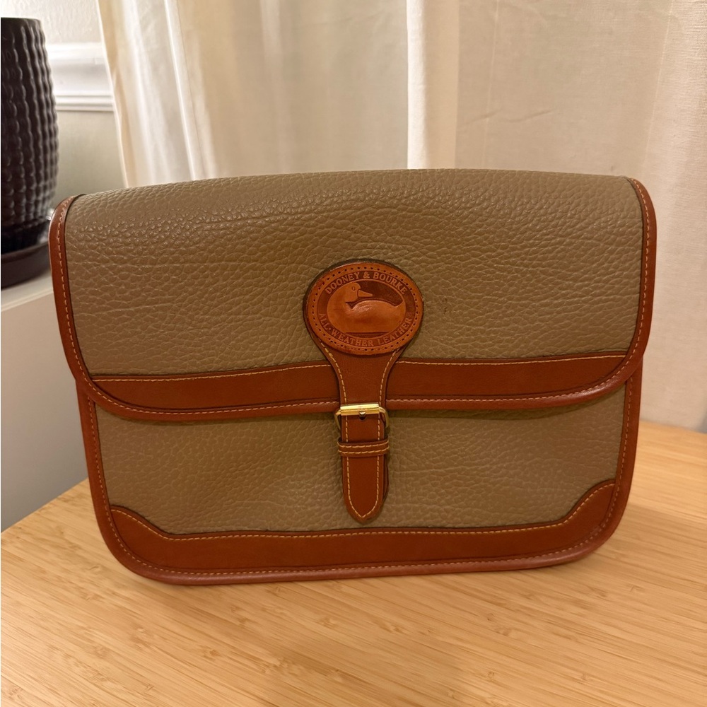 Dooney & Bourke Grey and Tan Leather Crossbody Bag